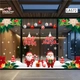 Combo Decal Nguyên Tấm Trang Trí Noel Hoa Trạng Nguyên, Quả Châu Treo Và Ông Già Noel