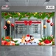 Combo Decal Nguyên Tấm Trang Trí Noel Nơ Đỏ, Rèm Cành Thông Và Ông Già Noel Hát Ca