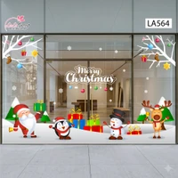 Combo Decal Nguyên Tấm Trang Trí Noel Ông Già Noel, Người Tuyết Và Tuần Lộc Vui Nhộn