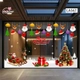 Combo Decal Nguyên Tấm Trang Trí Noel Rèm Dây Treo Chuông Vàng Cùng Cây Thông Rực Rỡ