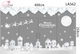 Combo Decal Nguyên Tấm Trang Trí Noel Thị Trấn Tuyết Trắng Và Xe Tuần Lộc Bay Dán Cửa Kính