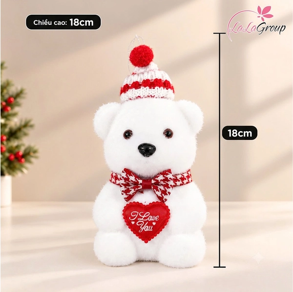 Mô hình người tuyết, gấu trắng, ông già noel đỏ trang trí giáng sinh