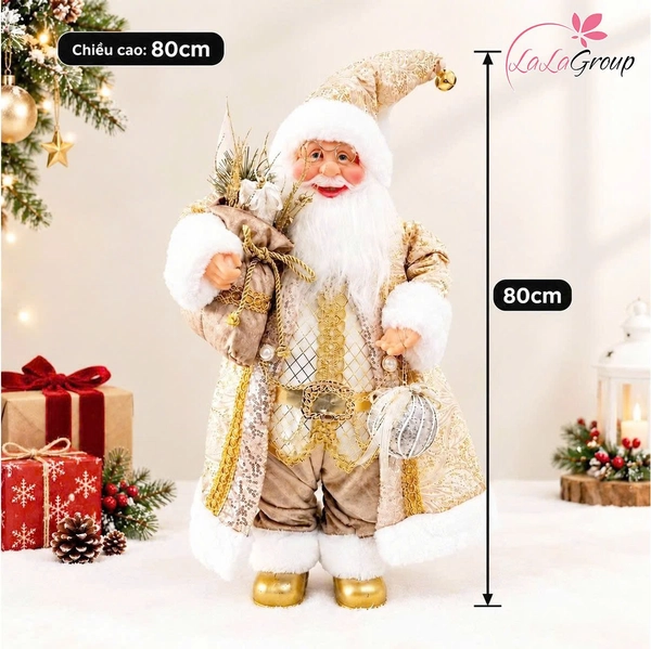 Mô hình Ông Già Noel Trang Trí Cây Thông Size 80cm