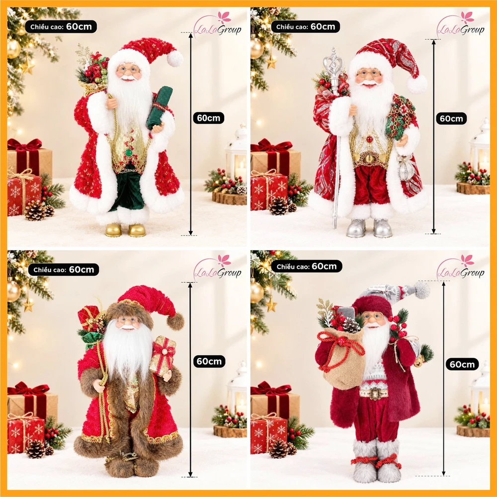 Mô hình Ông Già Noel Trang trí Noel Size Nhỏ