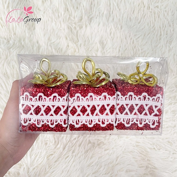 Set 3 hộp quà nhỏ xinh trang trí cây thông noel