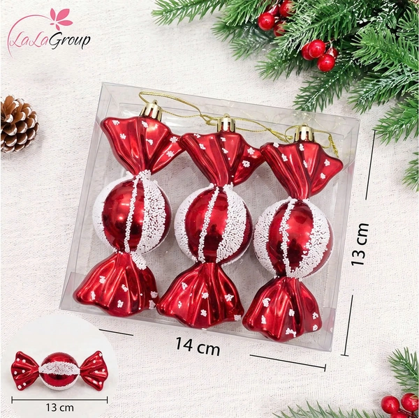 Set kẹo đỏ xinh xắn trang trí cây thông noel