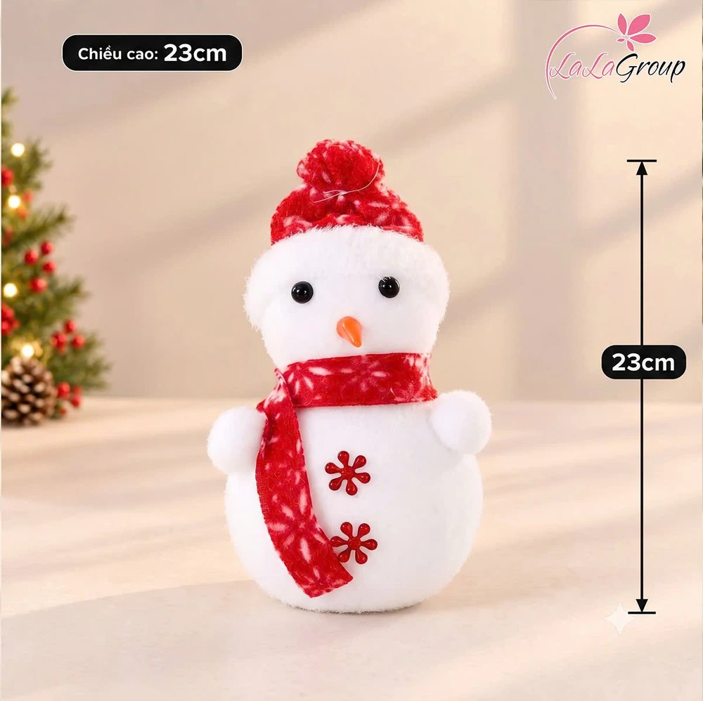 Mô hình người tuyết, gấu trắng, ông già noel đỏ trang trí giáng sinh