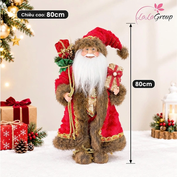 Mô hình Ông Già Noel Trang Trí Cây Thông Size 80cm