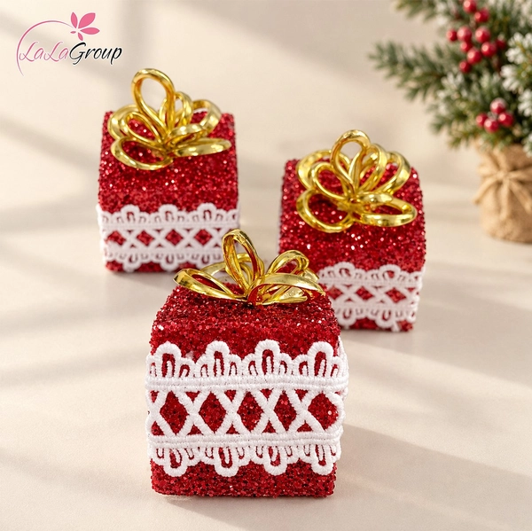 Set 3 hộp quà nhỏ xinh trang trí cây thông noel
