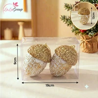 Hộp 2 Hạt Dẻ Kỷ Băng Hà 12cm treo cây thông trang trí noel