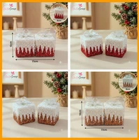 Set 2 hộp quà đỏ kim tuyến treo cây thông noel