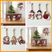 Phụ kiện 9 dây treo bằng gỗ xinh xắn treo trang trí noel