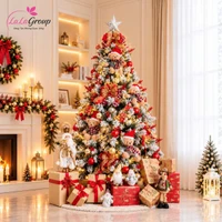 Cây Thông Noel Phủ Tuyết 2m1 Full Phụ Kiện Gấu Đón Giáng Sinh