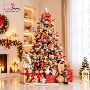 Cây Thông Noel Phủ Tuyết 2m1 Full Phụ Kiện Gấu Đón Giáng Sinh