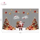 Combo Decal Nguyên Tấm Trang Trí Noel Ông Già Noel Và Cây Thông Tone Đỏ