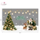 Combo Decal Nguyên Tấm Trang Trí Noel Cây Thông Và Ông Già Noel Tone Xanh