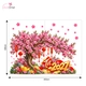 Decal Dán Kính Trang Trí Tết Cành Đào Hồng Kèm Lồng Đèn