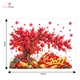 Decal Dán Kính Trang Trí Tết Cành Mai Đỏ Kèm Lồng Đèn