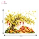 Decal Dán Kính Trang Trí Tết Cành Mai Vàng Kèm Lồng Đèn