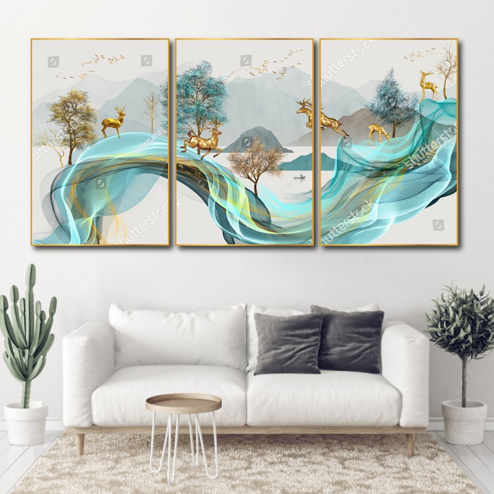 Tranh Treo Tường Hươu Nghệ Thuật 3D