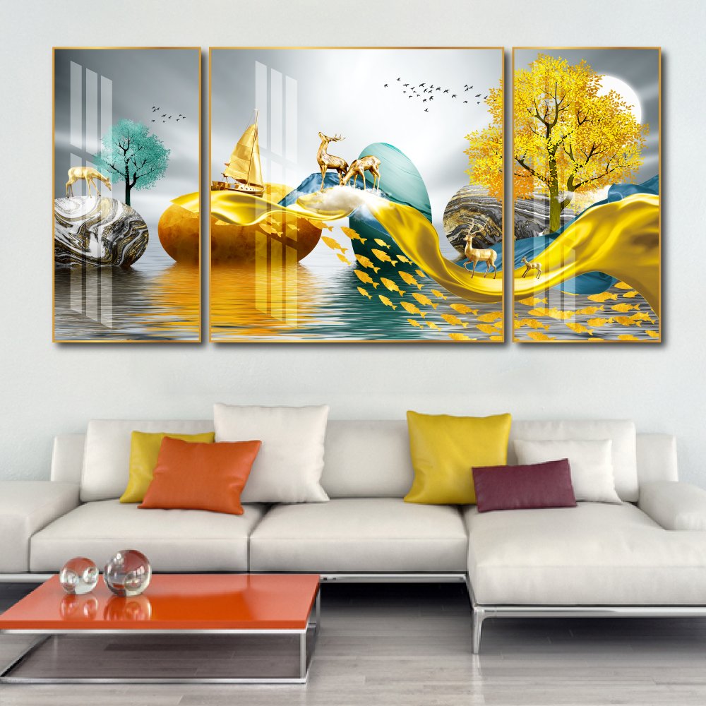 Tranh treo tường nai vàng nghệ thuật