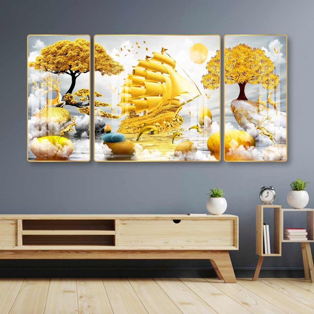 Tranh thuyền vàng phát tài