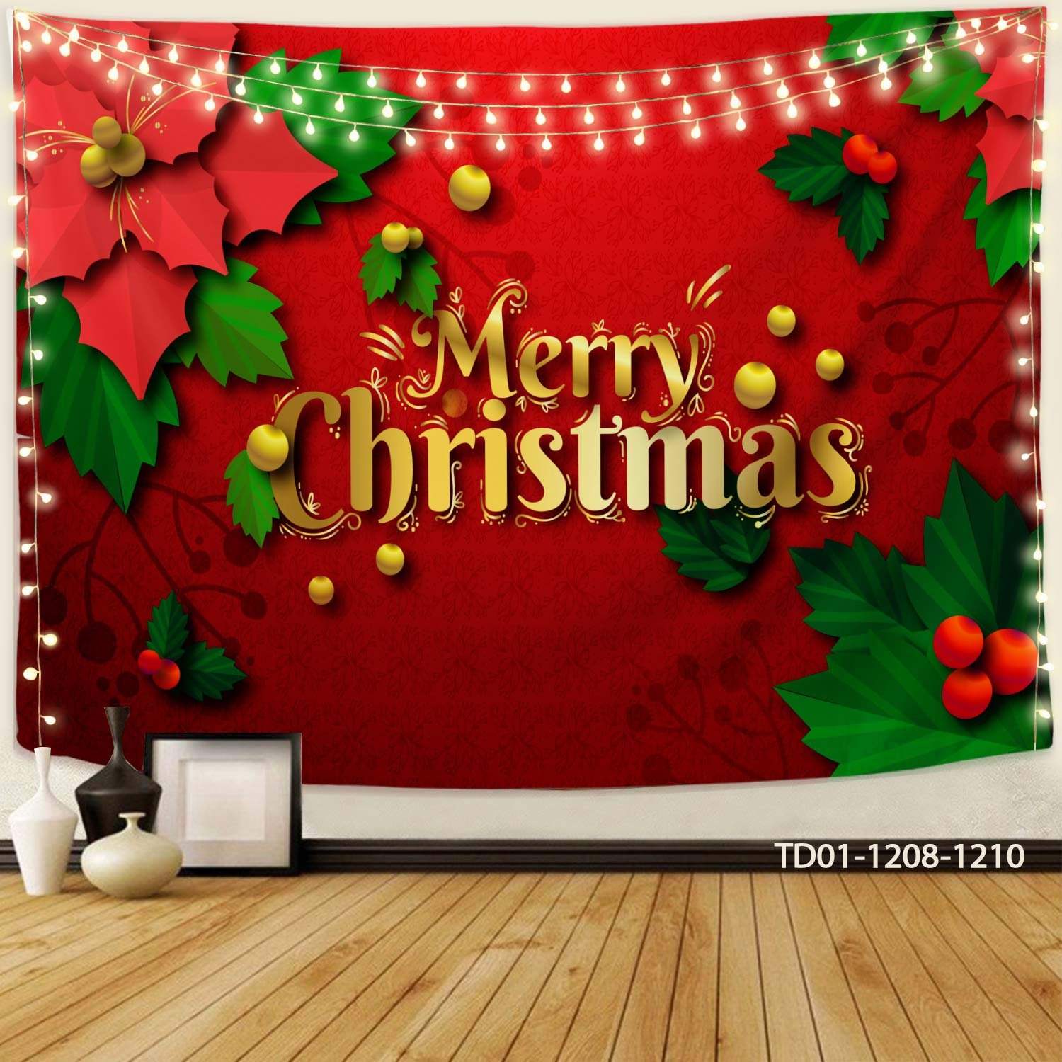 Tranh Vải Treo Tường Trang Trí Noel Merry Christmas Mẫu 4