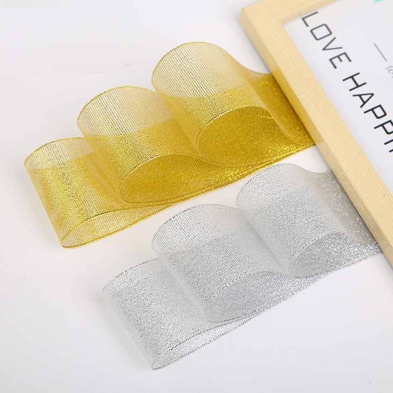 Cuộn dây ruy băng kim tuyến 4cm (1 cuộn)