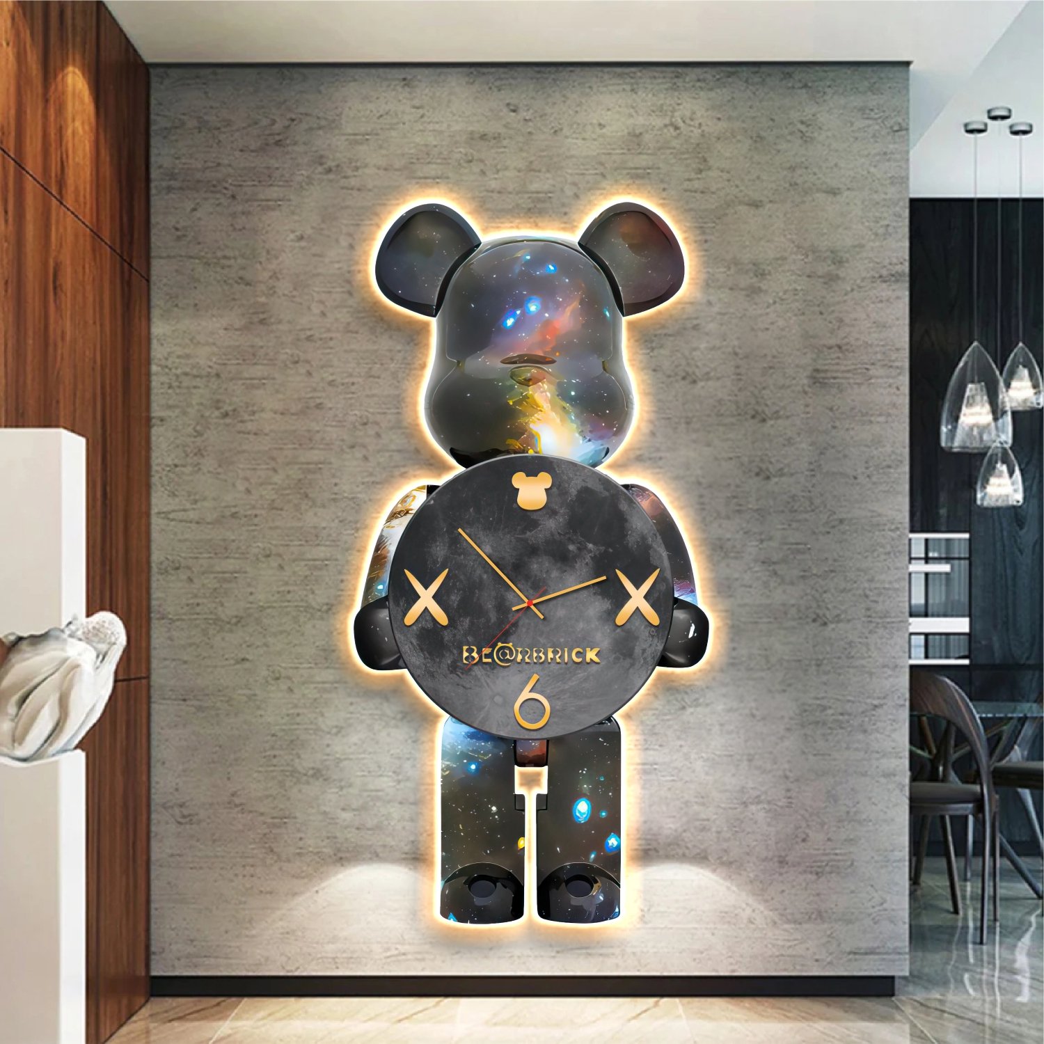 Tranh đèn tráng gương nghệ thuật hiện đại phòng khách mẫu 254