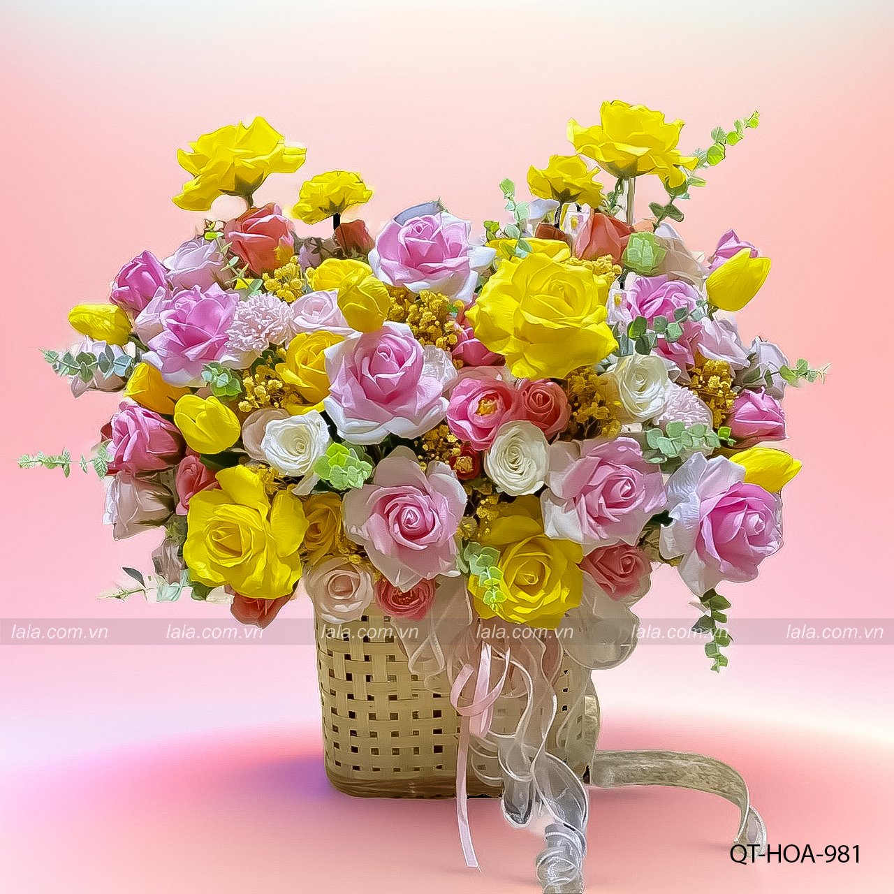 Chậu hoa sáp để bàn Bouquet Sắc Màu mix nhiều loại mẫu mới