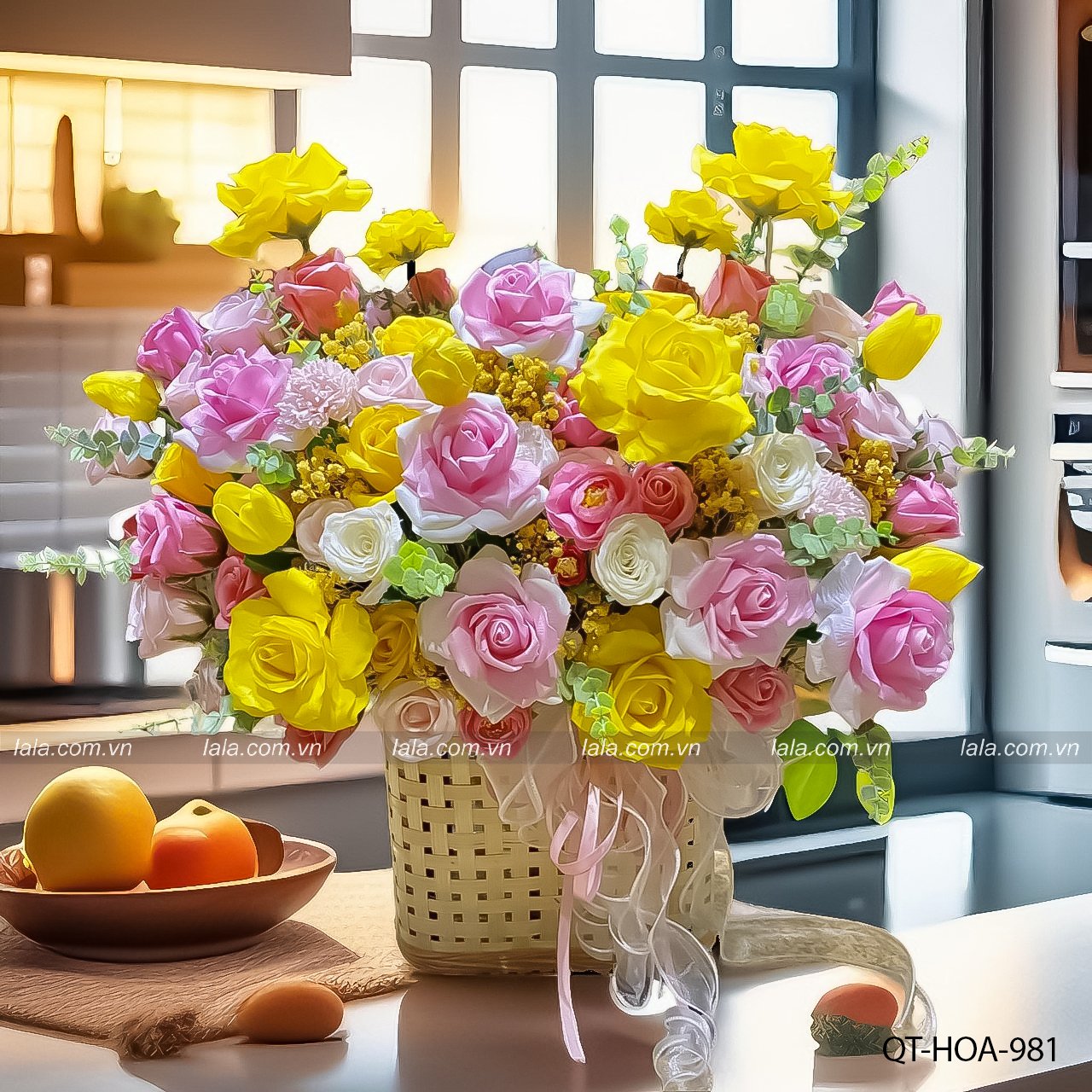 Chậu hoa sáp để bàn Bouquet Sắc Màu mix nhiều loại mẫu mới