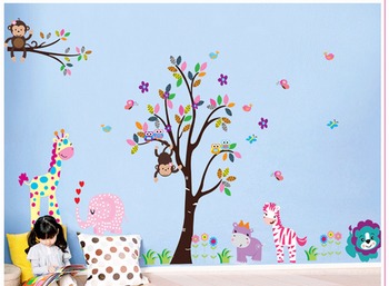 Decal dán tường Vườn thú to 2