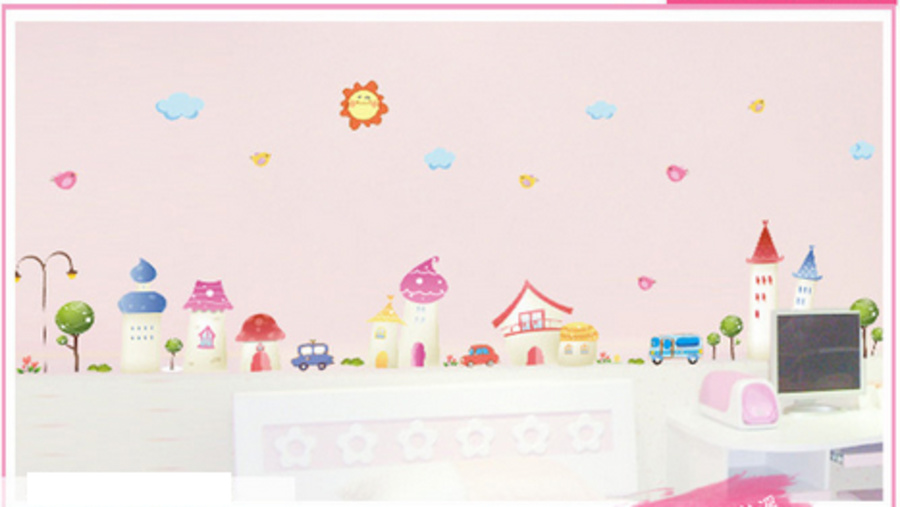 Decal dán tường thị trấn nhỏ