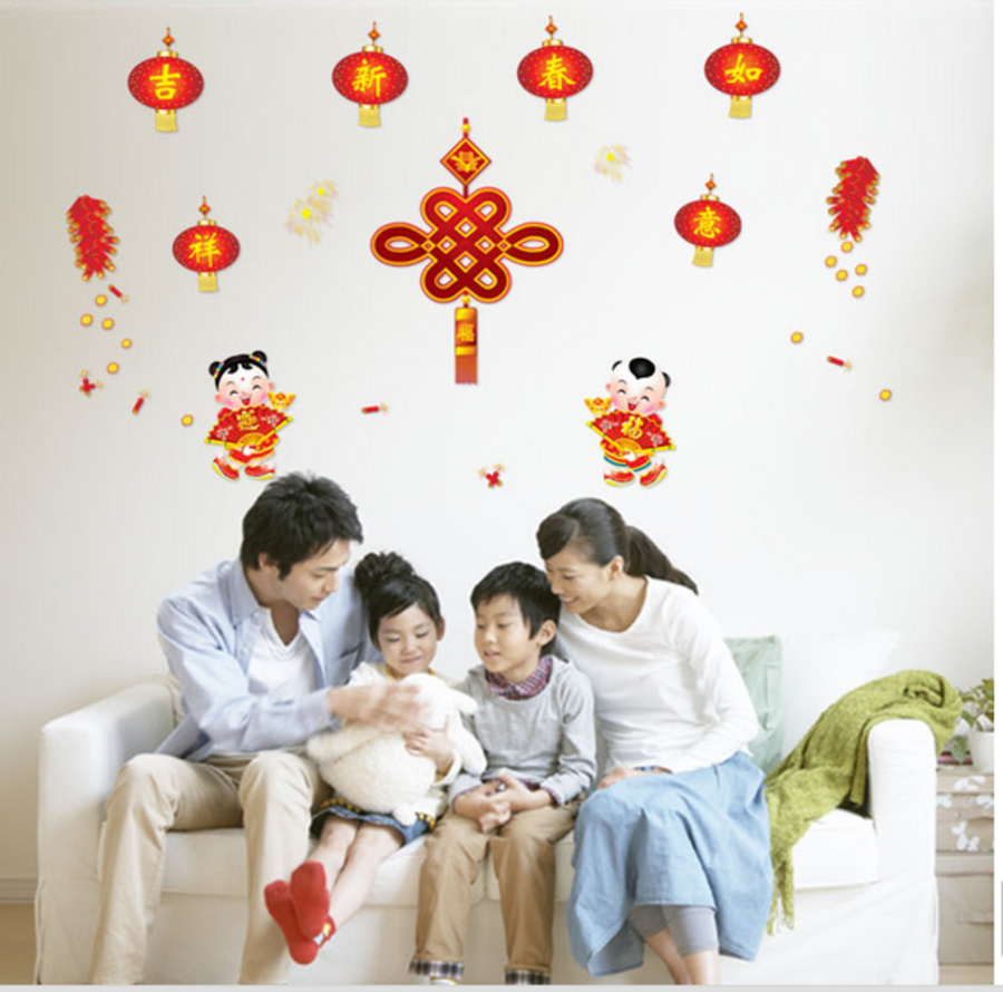 Decal dán tường Tết 2