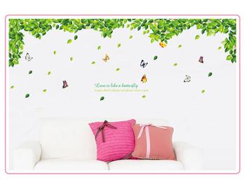 Decal dán tường giàn cây xanh lá to