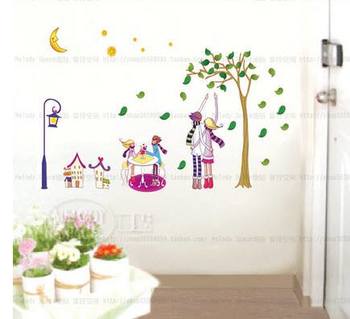 Decal dán tường ngắm trăng