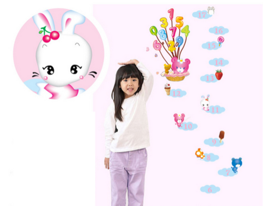 Decal dán tường bong bóng chữ số