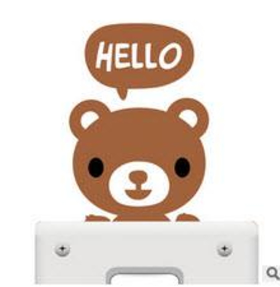 Decal dán ổ điện gấu nâu