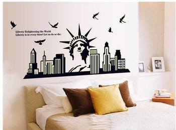 Decal dán tường thành phố đêm dạ quang 5