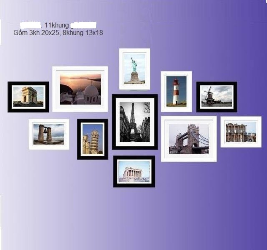 Khung gỗ bộ 11 khung - KG021