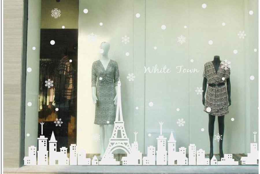 Thành phố tuyết - Noel (nền trắng đục)