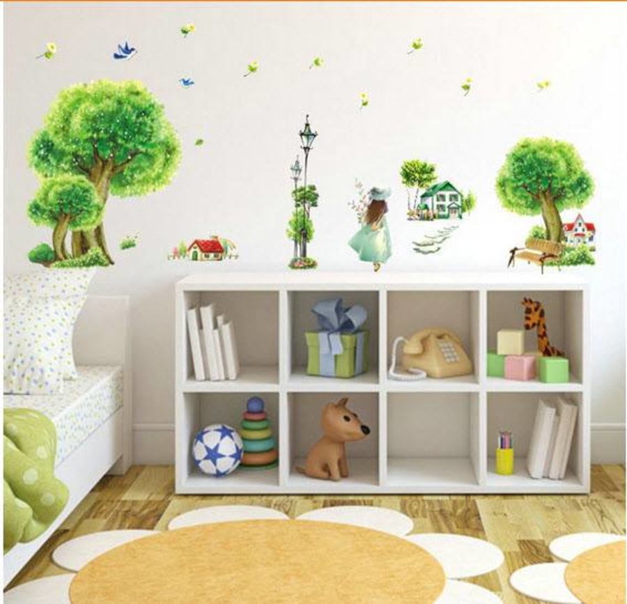 Decal dán tường Công viên xanh