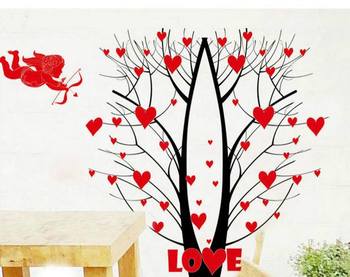 Decal dán tường cây trái tim