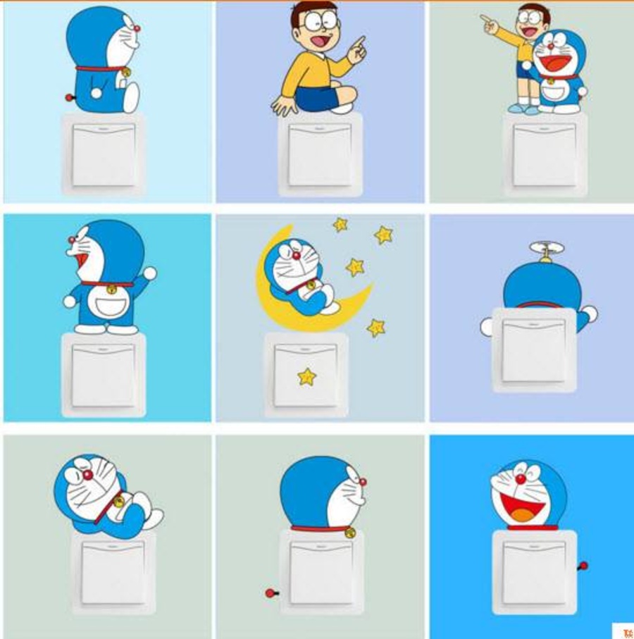 Ổ điện 10 cái hình Doremon và Nobita