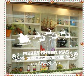 Decal Xe tuần lộc Noel trắng (nền trắng đục)
