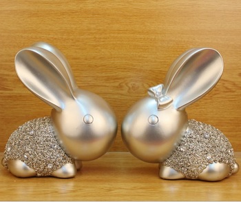 Cặp thỏ ngọc đính đá