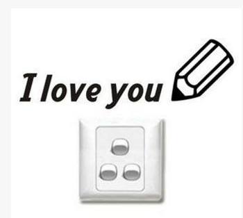 Decal ổ điện I Love you