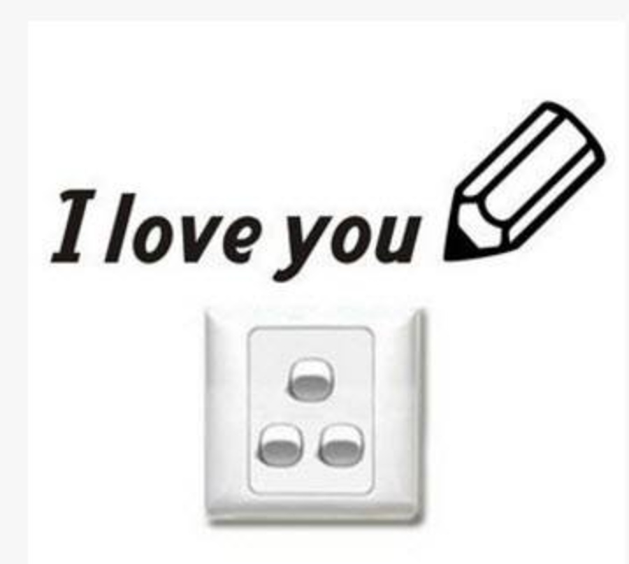 Decal ổ điện I Love you