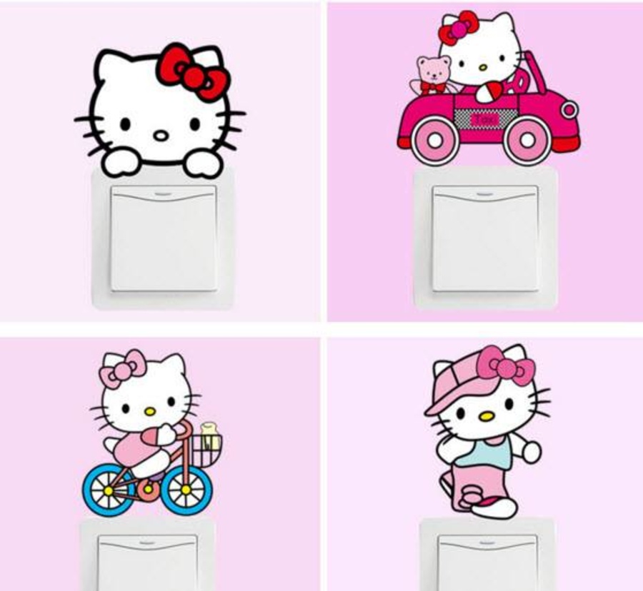 Decal Bộ 10 ổ điện kitty 