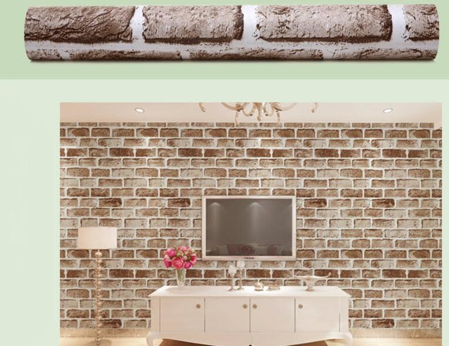 Giấy decal cuộn giả gạch họa tiết xám